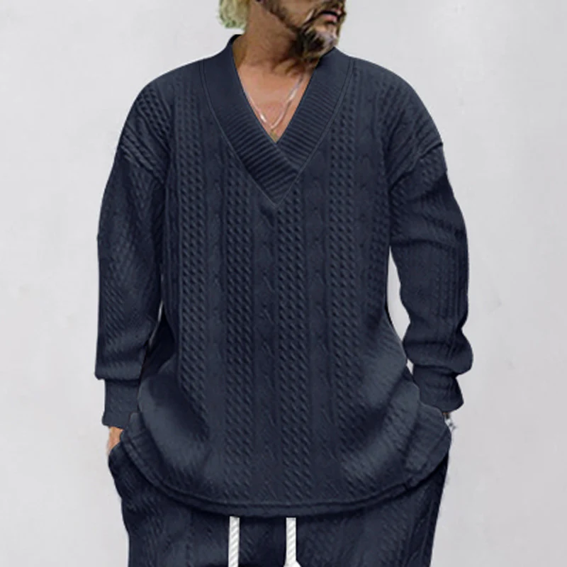 Spring and Autumn Men's jacquard knitted sweater